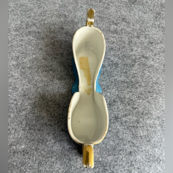 Vintage Noritake Morimura Hand Painted Spoon Holder Caddy - Blue with Parrots - Picture 5 of 12